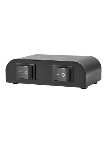 Nedis ASWI2612BK - Audio Switch mit 2 Ports - 2-Port Audio-Switch für Desktop, ermöglicht einfaches Umschalten zwischen zwei Audioquellen für optimales Klangerlebnis.