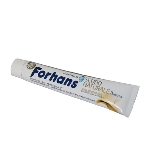 Forhans, Zahnpasta mit natürlichem Schild, mit Latex, antibakterielle Wirkung für die Mundhöhle, natürlicher Schutz, 75 ml