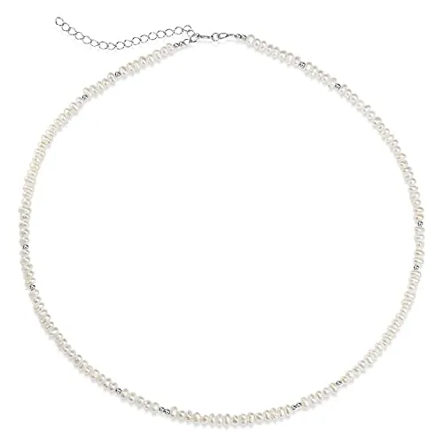 MATERIA Perlenkette Damen Silber 925