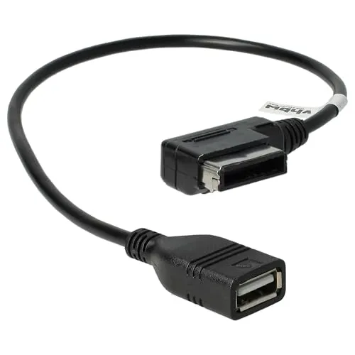 vhbw KFZ Audio Kabel kompatibel mit Audi A1, A3, A4, A5, A6, A8, Q5, Q7, TT, MMI 3G-System 2006+ - USB-Adapter, 37,1 cm Schwarz