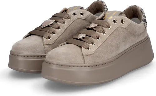 Gio+ Damen Sneaker taupe - Bequeme Sneaker in Größe 41 - Stylische Damen Sneaker in taupe, ideal für Streetwear. Aus hochwertigem Leder gefertigt, mit herausnehmbarer Innensohle für zusätzlichen Komfort.