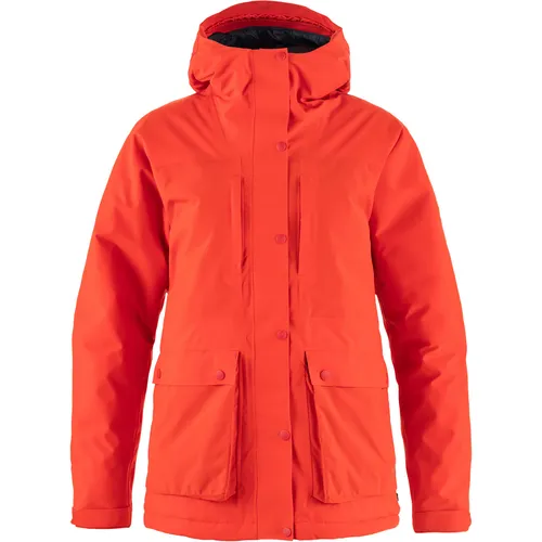 FJALLRAVEN Hydratic Padded Jacket W Damen - Flame Orange, Größe M - Funktionsjacke mit wasserabweisendem Material und warmer Polsterung, ideal für Outdoor-Aktivitäten bei kaltem Wetter.
