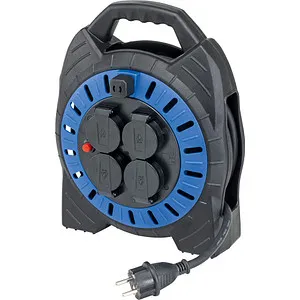 as-Schwabe Kabeltrommel 16151, 15m für außen IP44 - Kabeltrommel für Außenbereich mit 4 Schutzkontaktsteckdosen, spritzwassergeschützt (IP44) und robustem Gummikabel für maximale Langlebigkeit.