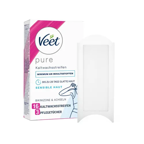 Veet Kaltwachs-Streifen für Bikinizone & Achseln – 16 Stück