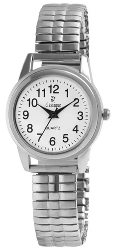 Damen Armbanduhr Zugband Uhr Weiß silber weiß Damenuhr Uhr Flexband 28mm Frauen