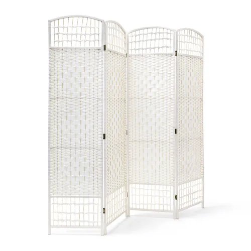 Relaxdays Paravent - Faltbarer Raumteiler aus Bambus - 4-teilige Sichtschutzwand aus stabilem Bambus, ideal für Schlafbereiche oder Umkleidekabinen. Schnell zusammenklappbar für platzsparende Aufbewahrung. Schaffen Sie Rückzugsorte und schützen Sie Ihre Privatsphäre!