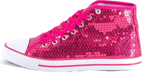 Pailletten Schuhe Pink Glitzer - Designer Schnürer für Damen & Herren Gr. 42 - Glitzernde Pailletten-Schuhe für den perfekten Auftritt auf jeder Party. Ideal für festliche Anlässe oder den Alltag – setzen Sie mit diesen Sneakers farbenfrohe Akzente und genießen Sie die hochwertige Verarbeitung!