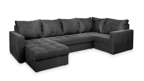 Masseno Ecksofa LORIVO R-S mit Schlaffunktion - Ecksofa mit Bettkasten, elegantes Design und praktischer Stauraum, ideal für Gäste und als bequeme Schlafgelegenheit.