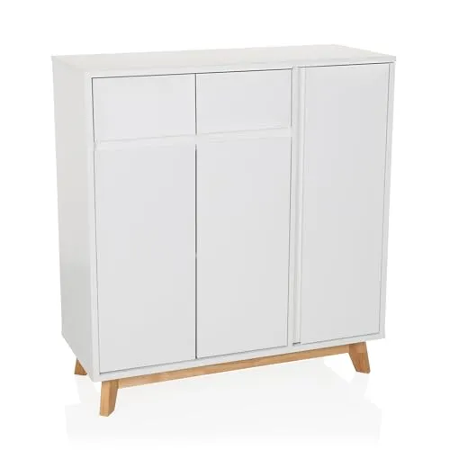 Kommode mit Schubladen und Türen Schrank Highboard Holz 80x34x85cm - Moderne Kommode aus Holz mit Schubladen und Türen, ideal für stilvolle Stauraumlösungen im Wohnzimmer oder Flur.