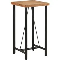 vidaXL Bartisch aus massivem Akazienholz und Eisen - 55x55x107 cm - Barmöbel mit stabiler Tischplatte aus massivem Akazienholz und robustem Eisengestell, ideal für gesellige Abende mit Familie und Freunden.