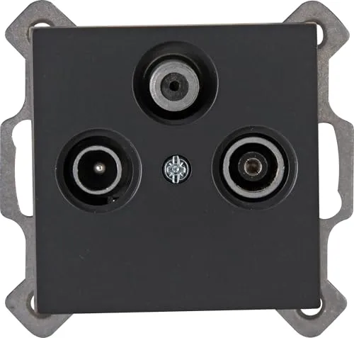 Kopp Antennensteckdose 3-Fach TV/RF/SAT Athenis anthrazit, 1 Stück, 941315083