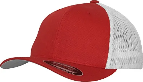Flexfit Erwachsene Mütze Mesh Trucker 2-Tone, Red/Wht, L/XL, 6511T