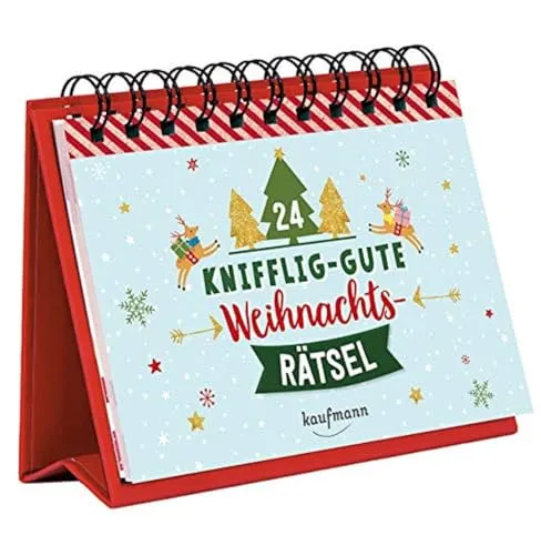 knifflig-gute Weihnachtsrätsel: Ein Adventskalender (Adventskalender für Erwachsene: Aufstell-Buch mit Rätseln) 24