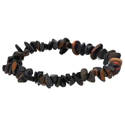 Lebensquelle Plus besonderes Splitterarmband | Handgefertigtes Elastisches Stretch Splitter Armband | Echter natürlicher Edelstein (Falkenauge)