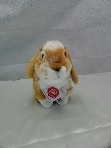 Teddy Hermann Hase sitzend hellbraun/weiß gescheckt 20 cm