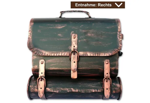 Wandbriefkasten 1106106017 - Kupfer Antik - Eleganter Wandbriefkasten aus pulverbeschichtetem Stahlblech in antikem Kupfer, ideal für stilvolle Eingänge und sichere Postaufbewahrung.