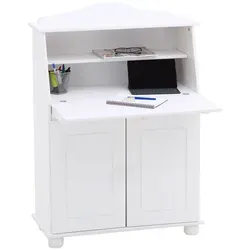 IDIMEX Sekretär DAVID - Eleganter Schreibsekretär im Landhausstil - Sekretär in Weiß aus massivem Kiefernholz, ideal für stilvolle Arbeitsbereiche. Mit kompakten Maßen von 82x38x117 cm passt er perfekt in jedes Zuhause.