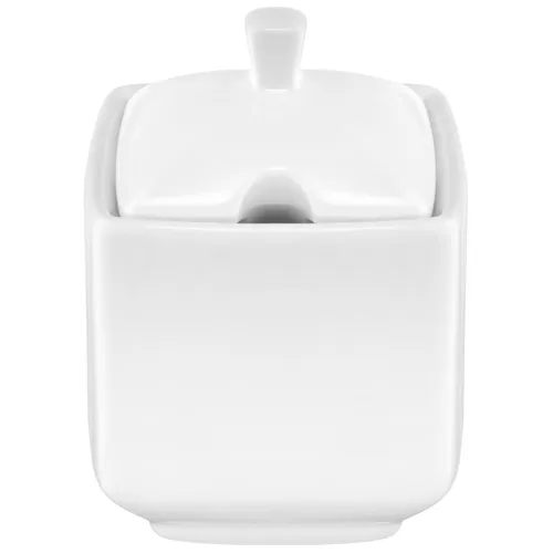 Zuckerdose Gewürzdose Pozerllan Deckel Löffelloch Zuckerbehälter Zuckerschale