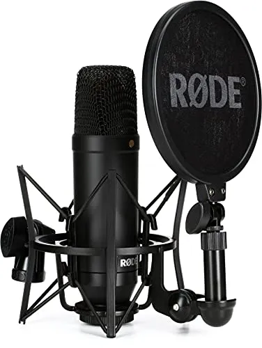 Rode NT1 KIT - Hochwertiges Kondensatormikrofon - Audio-Interfaces mit extrem niedrigem Rauschpegel und Vintage-Sound, ideal für Gesang, Instrumente und Sprachaufnahmen im Studio oder Home Office.