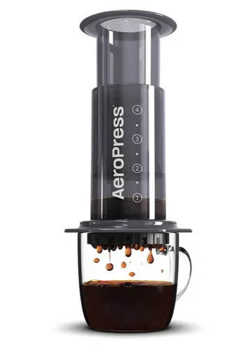 AeroPress® Coffee & Espressomaker mit Zubehör - Kaffeebereiter für perfekten Kaffee und Espresso, einfach und schnell in der Zubereitung mit einzigartiger Drucktechnologie.