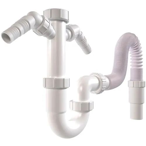 Poppstar Flexibler Siphon für Küchenspüle/Spülbecken 1 1/2