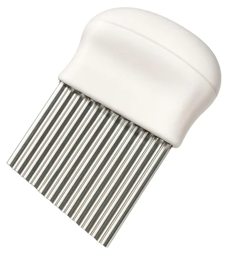 Edelstahl Kartoffelschneider Pommesschneider Weiß Pommes Frites Schneider Riffelmesser Kartoffeln Wellenmesser Wellenschneider für Obst Gemüse Salat