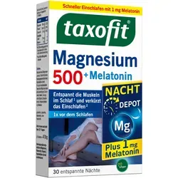 Taxofit Magnesium 500 Nacht + Melatonin Depot-Tabletten 30 St