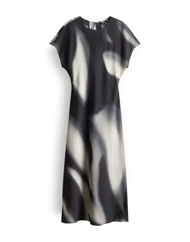 someday Damen Midikleid | QUIMMA Satinkleid mit galaktischem Print Black, 42