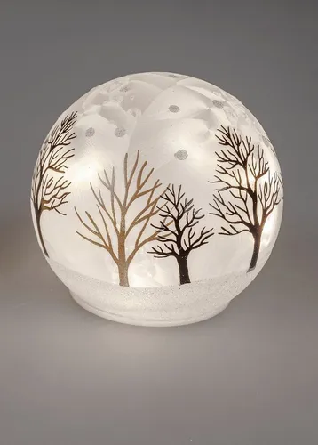 formano LED Dekolicht Glaskugel Winterzeit stehend - Leuchtfigur für stimmungsvolle Winterdekoration, integriert LED für gemütliches Licht und festliche Atmosphäre in Ihrem Zuhause.