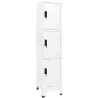 vidaXL Schließfachschrank Weiß 38x45x180cm - Aufbewahrungsschrank aus langlebigem Stahl mit abschließbaren Türen und Lüftungsschlitzen, ideal für sichere Aufbewahrung in Büros oder Umkleideräumen.