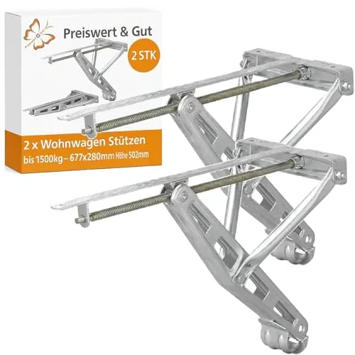 Höhenverstellbare Nivellierstützen 2 Stück für Wohnwagen & Anhänger – 1500 kg Tragkraft