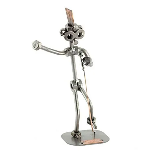 Schraubenmännchen Sänger - Das perfekte Geschenk für Musiker - Handgefertigtes Schraubenmännchen Sänger aus Schrauben und Metall, detailgetreu und jedes Stück ein Unikat. Ideal für Musikliebhaber und Sammlerfiguren!