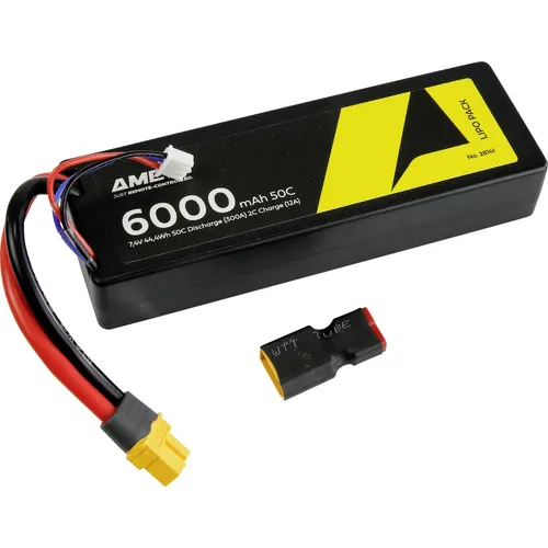 Amewi Modellbau-Akkupack 7.4V 6000 mAh - Akkus mit Hardcase und XT60-Stecker, ideal für RC-Modelle und lange Laufzeiten.