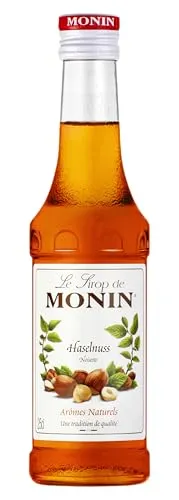 Monin Sirup Haselnuss (1 x 0,25 l) - Kaffeesirup für Latte Macchiato, Cappuccino & Kakao – Aromatischer Nuss Sirup für Cocktails, Desserts & Barista Getränke