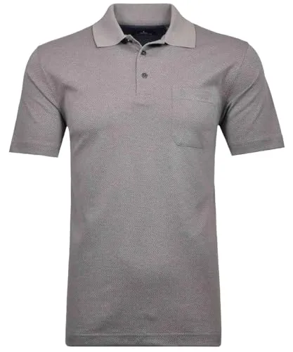 RAGMAN Herren Softknit-Polo Fischernetz Silbergrau-023, XL