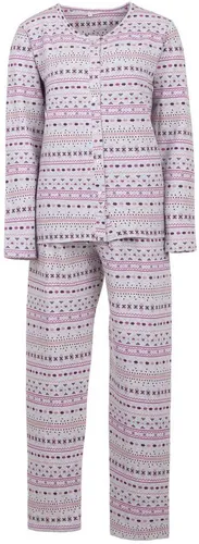 zeitlos Schlafanzug Pyjama Set Thermo - Symbole Knopfleiste