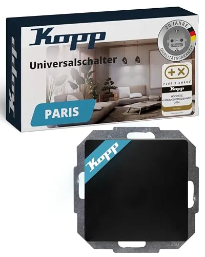 Kopp PARIS Universalschalter in Matt-Schwarz von Kopp