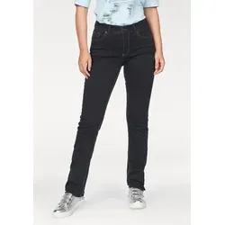 MAC Damen Straight Leg Jeanshose Melanie, Blau (Blau Verwaschen/Dark Rinsewash D801) - Jeans mit geradem Beinverlauf und hohem Bund, perfekt für einen modischen Look und hohen Tragekomfort