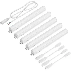 ledscom.de LED Unterbau-Leuchten Rigel 5er Set, warmweiß - Schrankbeleuchtung mit flexibler Reihenschaltung, energieeffizient und langlebig dank LED-Technologie, ideal für Küche und Werkstatt.