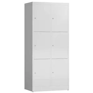ClassiX Schließfachschrank X-523320, lichtgrau, 6 Fächer - Stabiler Schließfachschrank aus Stahl mit 6 Fächern und Zylinderschloss, ideal für sichere Aufbewahrung. Lieferung komplett montiert, 3 Jahre Garantie.