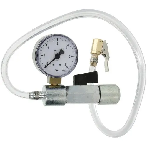 Druckflaschen Adapter mit Manometer 0-6 bar für Ausdehnungsgefäße / Gefäßfüller