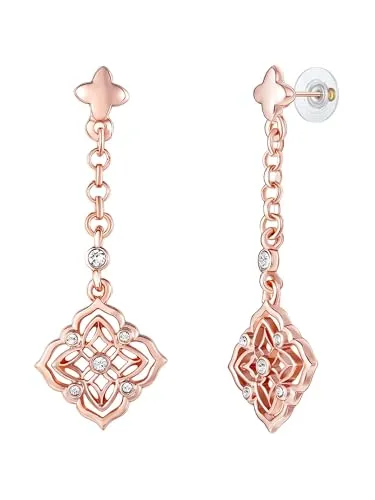 Lulu Jane Damen Ohrringe aus Metall-Legierung verziert mit Kristallen Ohrhänger roségold