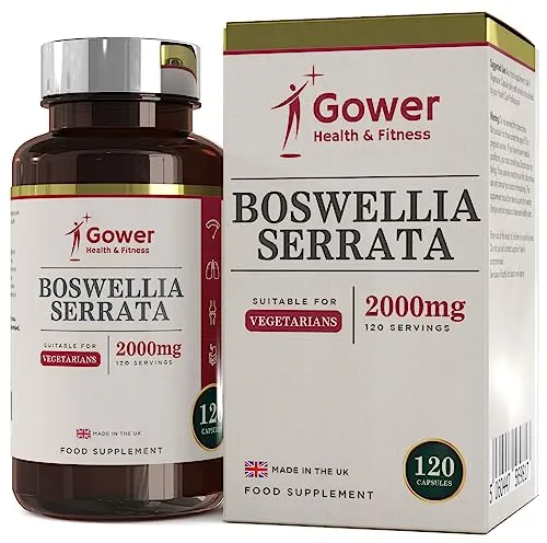 GH Weihrauchkapseln 2000mg | Indischer Weihrauch 5:1 Extrakt | 120 Vegetarische Boswellia Serrata Kapseln für Die Gelenke | Hergestellt in ISO-Zertifizierten Betrieben | Gentechnik- & Glutenfrei