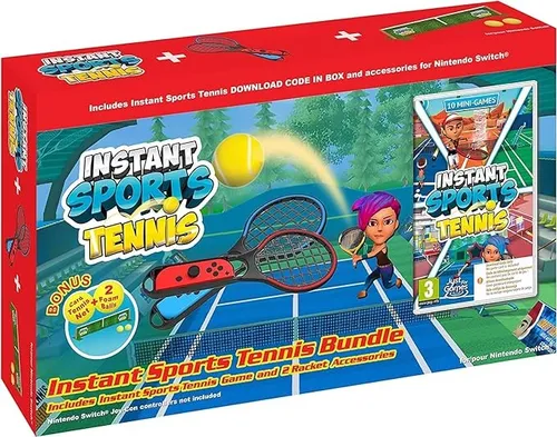 Instant Sports Tennis Bundle für Nintendo Switch - Gaming-Zubehör mit einem umfassenden Tennis-Erlebnis, ideal für Spieler jeden Alters und PEGI 3 zertifiziert.