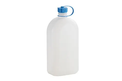 hünersdorff Kunststoffflasche / Trinkflasche / Vorratsflasche mit dichtem Schraubdeckel, Chemie- und Lebensmittelbeständig, 3 Liter, Made in Germany, Natur