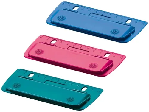 herlitz Taschenlocher Color-Blocking - Stanzleistung: 2 Blatt, zufällige Farbe - Praktischer Taschenlocher in bunten Farben, ideal für Schule und Büro, mit einer Stanzleistung von 2 Blatt.
