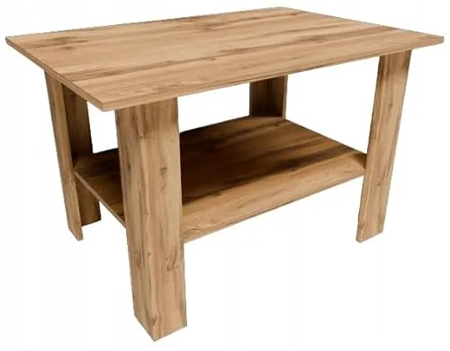 MATKAM Couchtisch Ł1 - Modernes Design mit verstellbarem Regal - Beistelltisch fürs Wohnzimmer mit elegantem und modernem Design, verstellbarem Regal für flexiblen Stauraum und hoher Widerstandsfähigkeit gegen Kratzer und Feuchtigkeit.