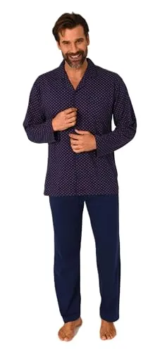 Normann Herren Langarm Schlafanzug Pyjama zum Durchknöpfen, Übergrößen, Farbe: Rot, Größe: 56 - KLASSISCHER STIL: Herren Langarm Pyjama mit durchknöpfbarem Oberteil und Reverskragen. ÜBERGRÖSSEN: Erhältlich bis Größe 68/70. HOHER TRAGEKOMFORT: Aus softem Single Jersey für elastischen Sitz. MARKENQUALITÄT: Seit 1903 für besten Schlafkomfort.