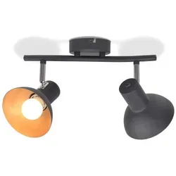 vidaXL Deckenlampe mit 2 Glühbirnen - Moderne Deckenleuchte für Wohnzimmer, mit drehbaren Lampenschirmen für individuelle Lichtgestaltung und hochwertigem Metallsockel für einfache Montage.
