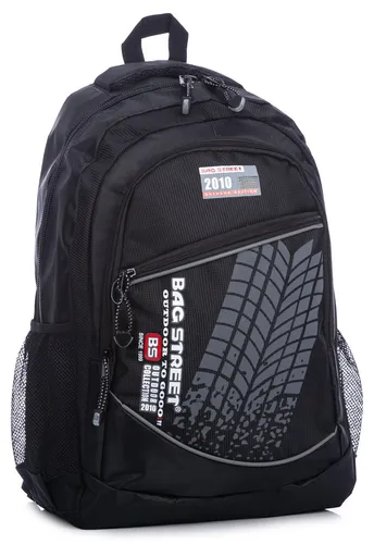 Bag Street Herrenrucksack mit Laptopfach, wasserabweisend, Schwarz